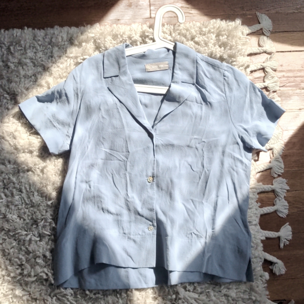 Everlane Washable Clean Silk Short-Sleeve Notch Shirt